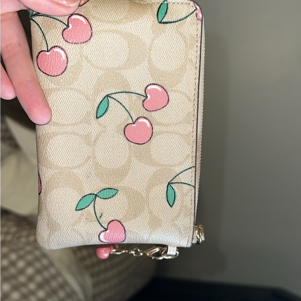 Coach Wristlet with Pink Cherries - Picture 2 of 4